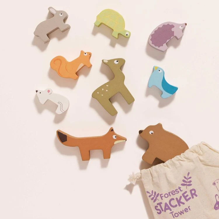 Woodland Stacking Forest Animals & Bag - 10 Pieces - Image 4